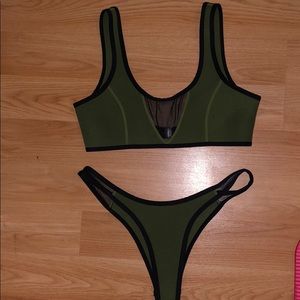 Green neoprene bikini